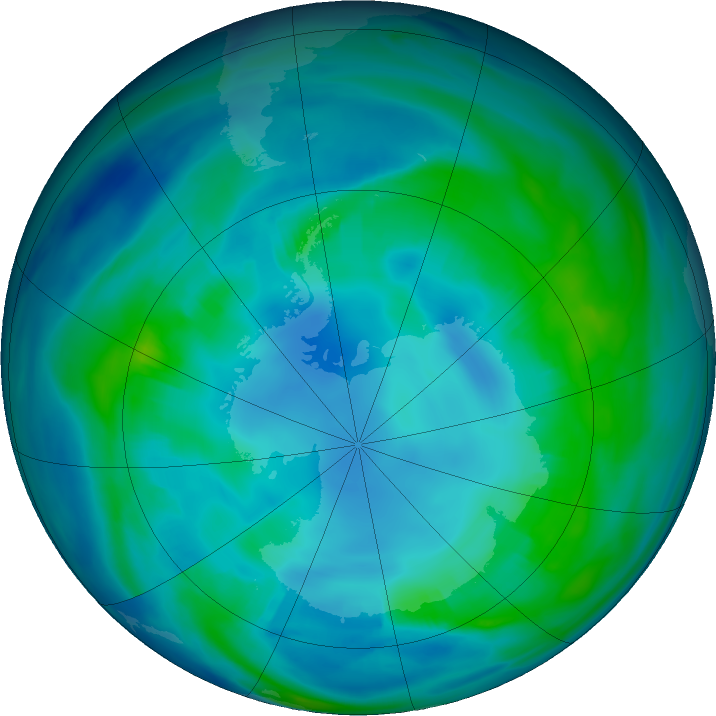 Antarctic ozone map for 05 May 2022